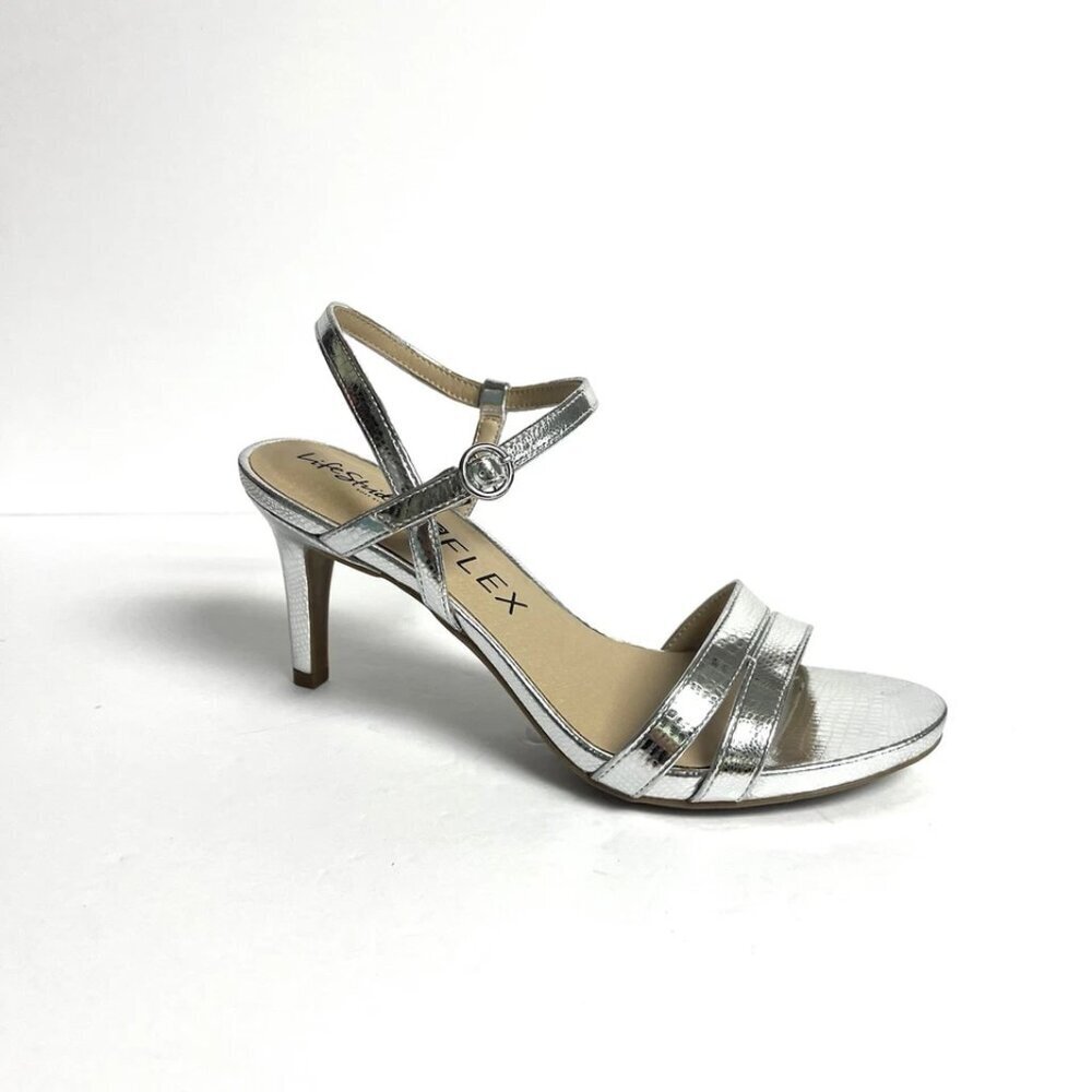 Life Stride Women’s Miracle Silver High Heel Sandals Size 10M